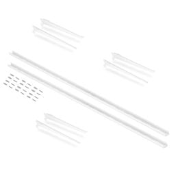 Emuca Kit di 3 mensole con staffe e supporti a parete Jagmet, lunghezza 230 mm, Acciaio, Verniciato bianco