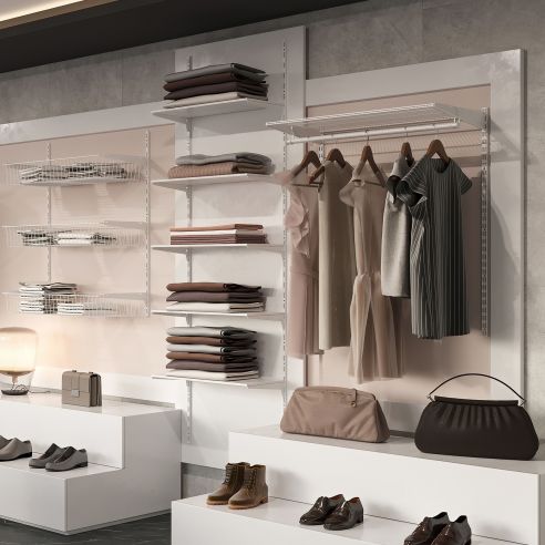 Emuca Kit di 3 mensole con staffe e supporti a parete Jagmet, lunghezza 230 mm, Acciaio, Verniciato bianco