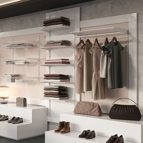 Emuca Kit di 3 mensole con staffe e supporti a parete Jagmet, lunghezza 280 mm, Acciaio, Verniciato bianco