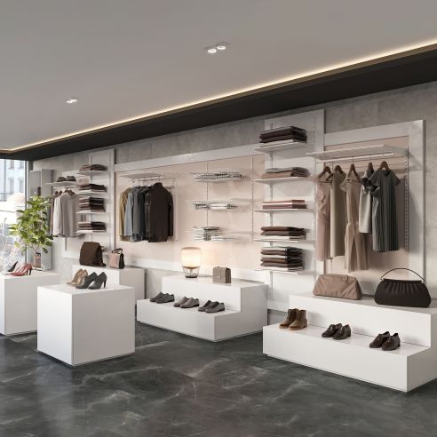 Emuca Kit di 3 mensole con staffe e supporti a parete Jagmet, lunghezza 380 mm, Acciaio, Verniciato bianco