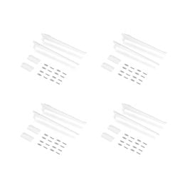 Emuca Lotto di 4 mensole con staffe e piastre per il montaggio a parete Jagmet, lunghezza 230 mm, Acciaio, Verniciato bianco