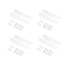 Emuca Lotto di 4 mensole con staffe e piastre per il montaggio a parete Jagmet, lunghezza 280 mm, Acciaio, Verniciato bianco