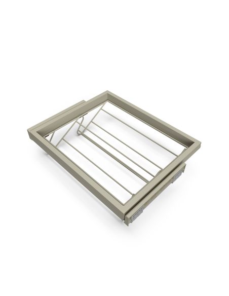 Emuca Kit di porta scarpe in metallo e telaio scorrevole a chiusura ammortizzata per armadio, regolabile, modulo 600 mm, Grigio 