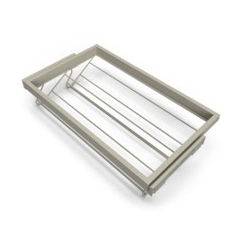 Emuca Kit di porta scarpe in metallo e telaio con guide a chiusura ammortizzata per armadio, regolabile, modulo 800 mm, Grigio