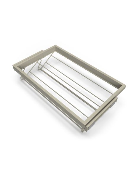 Emuca Kit di porta scarpe in metallo e telaio con guide a chiusura ammortizzata per armadio, regolabile, modulo 800 mm, Grigio