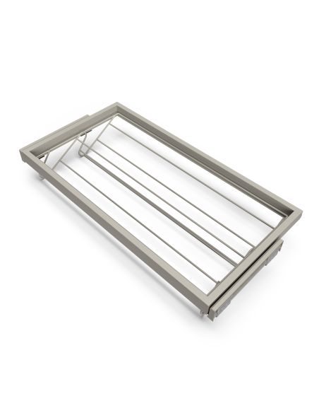 Emuca Kit di porta scarpe in metallo e telaio con guide a chiusura ammortizzata per armadio, regolabile, modulo 900 mm, Grigio