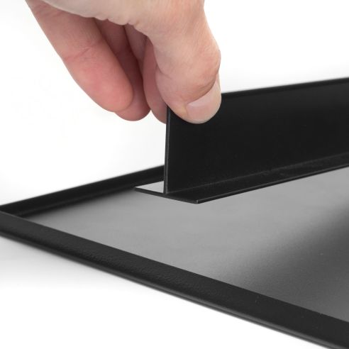 Emuca Kit di vassoio metallico e telaio a scorrimento con chiusura ammortizzata per armadio, regolabile, modulo 600 mm, Nero