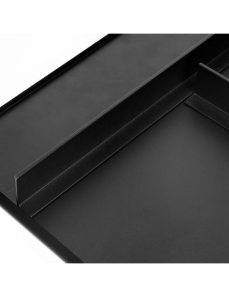 Emuca Kit di vassoio metallico e telaio a scorrimento con chiusura ammortizzata per armadio, regolabile, modulo 600 mm, Nero