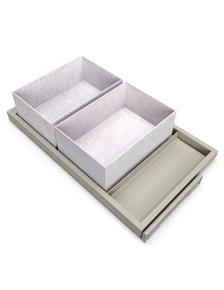 Emuca Kit di vassoio, 2 cestini organizzatori e telaio a scorrimento con chiusura ammortizzata per armadi, regolabile, modulo 80