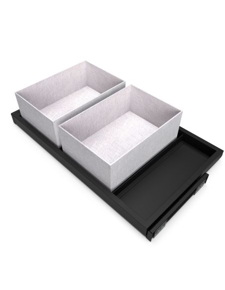 Emuca Kit di vassoio, 2 cestini organizzatori e telaio a scorrimento con chiusura ammortizzata per armadi, regolabile, modulo 80