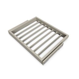 Emuca Kit di 7 aste portapantaloni e telaio a scorrimento Hack per armadi, chiusura ammortizzata, regolabile, modulo 600 mm