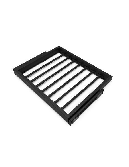 Emuca Kit di 7 aste portapantaloni e telaio a scorrimento con chiusura ammortizzata per armadi, regolabile, modulo 600 mm