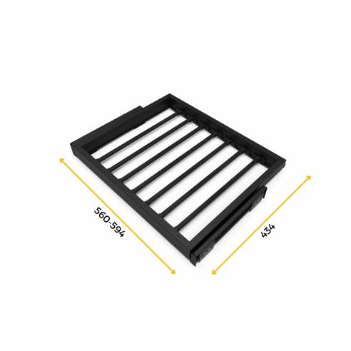 Emuca Kit di 7 aste portapantaloni e telaio a scorrimento con chiusura ammortizzata per armadi, regolabile, modulo 600 mm