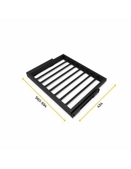 Emuca Kit di 7 aste portapantaloni e telaio a scorrimento con chiusura ammortizzata per armadi, regolabile, modulo 600 mm