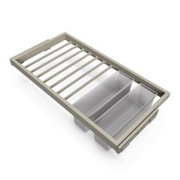 Emuca Kit di 7 aste portapantaloni, 2 vassoi e 1 telaio a scorrimento con chiusura ammortizzata per armadi, regolabile, 90 cm