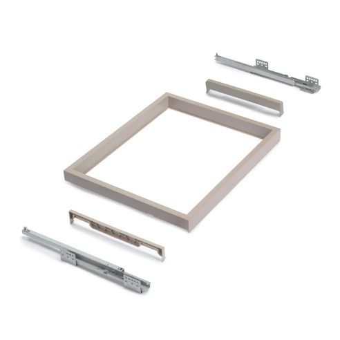 Emuca Kit di cassetti organizzatori, vassoio e telaio a scorrimento con chiusura ammortizzata per armadi, regolabile, 90 cm