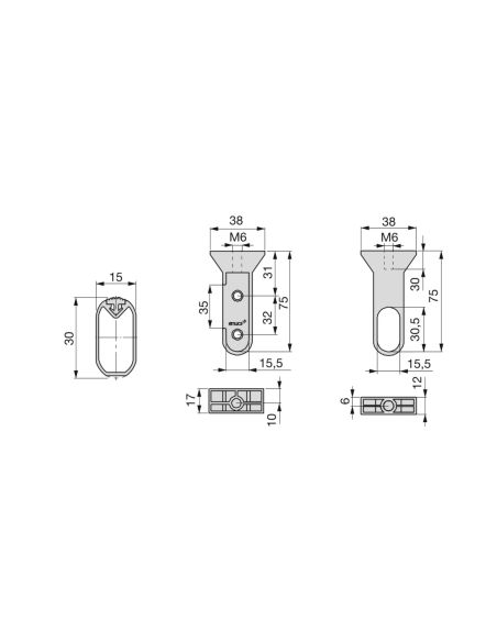 Emuca Kit tubo per armadio Silk, 1,15 m, Anodizzato opaco, Alluminio e Tecnoplastica