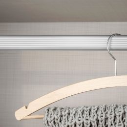 Emuca Kit tubo per armadio 30x15 mm alluminio, 1,15 m, Anodizzato opaco, Alluminio e Zama 2