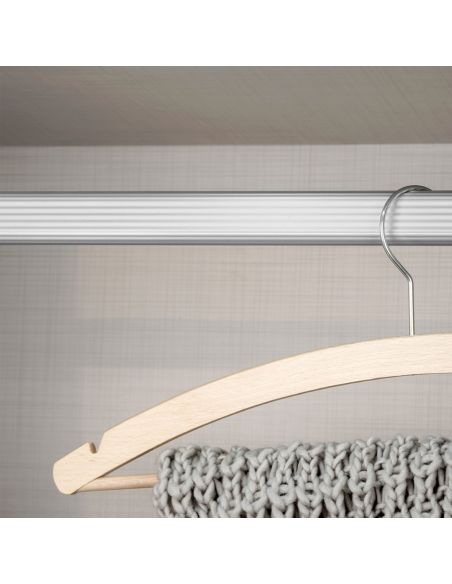 Emuca Kit tubo per armadio 30x15 mm alluminio, 1,15 m, Anodizzato opaco, Alluminio e Zama