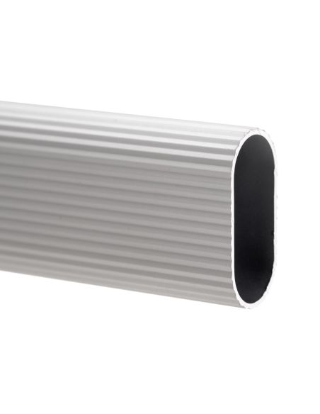 Emuca Kit tubo per armadio 30x15 mm alluminio, 1,15 m, Anodizzato opaco, Alluminio e Zama