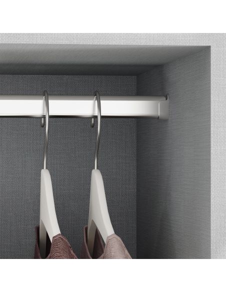 Emuca Kit tubo per armadio 30x15 mm acciaio, 1,15 m, Cromato brillo, Acciaio e Zama