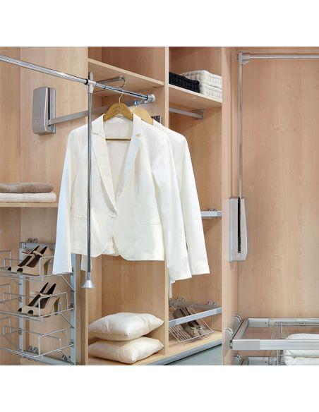 Emuca Spessore laterale per appendiabiti per armadio Hang, Verniciato alluminio, Tecnoplastica