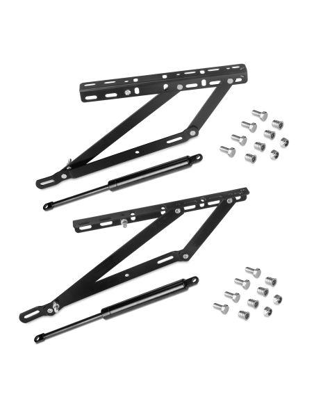 Emuca Set di meccanismi di sollevamento per letto canapè, apertura laterale, per letti da 90 cm, Acciaio, Verniciato nero