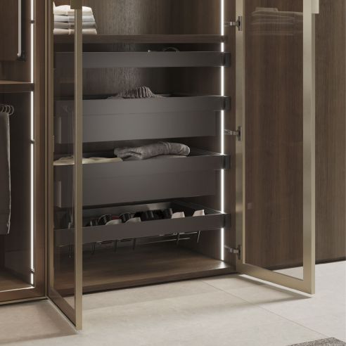 Emuca Set di 2 distanziale laterale per telaio Quartz, Tecnoplastica, Titanio