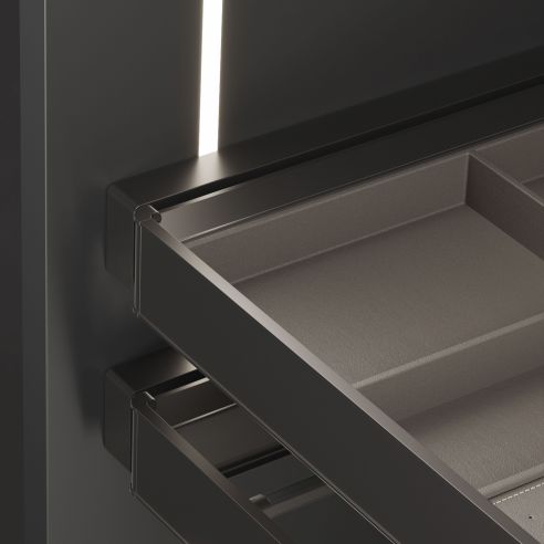 Emuca Set di 2 distanziale laterale per telaio Quartz, Tecnoplastica, Titanio