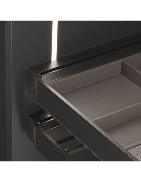 Emuca Set di 2 distanziale laterale per telaio Quartz, Tecnoplastica, Titanio