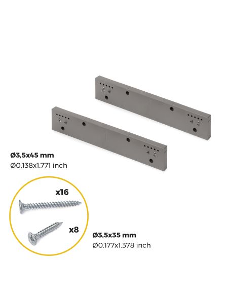 Emuca Set di 2 distanziale laterale per telaio Quartz, Tecnoplastica, Titanio