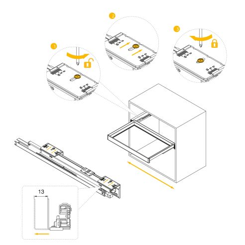 Emuca Kit cassetto organizzatore e telaio regolabile Quartz per armadi, chiusura ammortizzata e estrazione totale, modulo da 70 