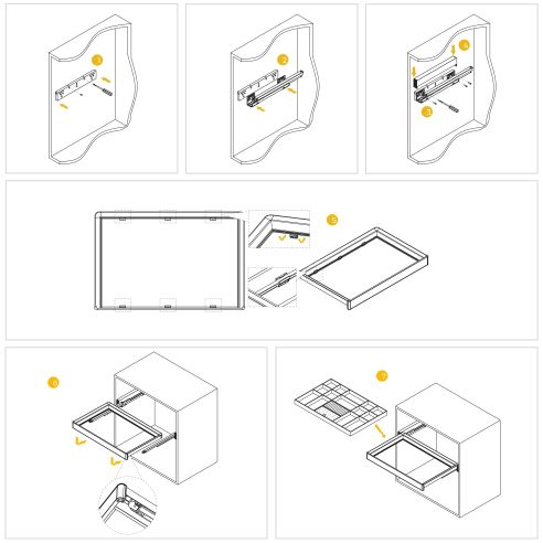 Emuca Kit cassetto organizzatore e telaio regolabile Quartz per armadi, chiusura ammortizzata e estrazione totale, modulo da 80 