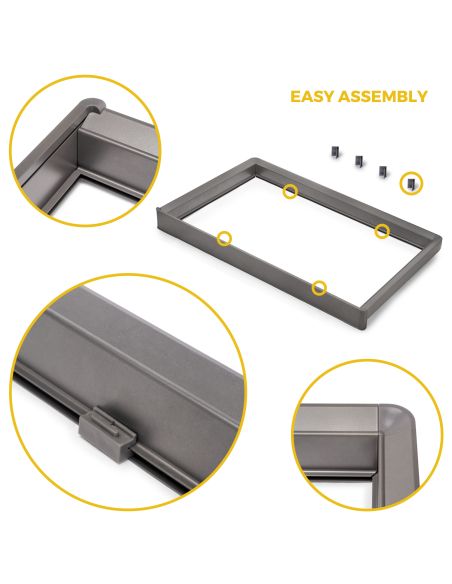 Emuca Kit cassetto organizzatore e telaio regolabile Quartz per armadi, chiusura ammortizzata e estrazione totale, modulo da 90 