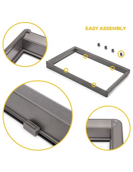 Emuca Kit cassetto in filo metallico e telaio regolabile Quartz per armadi, chiusura ammortizzata e estrazione totale, 60 cm