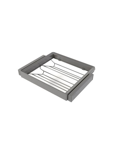 Emuca Kit  cassetto portascarpe e telaio regolabile Quartz per armadi, chiusura ammortizzata e estrazione totale, modulo 60 cm