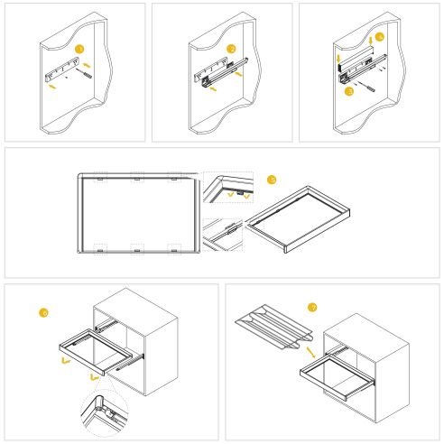 Emuca Kit  cassetto portascarpe e telaio regolabile Quartz per armadi, chiusura ammortizzata e estrazione totale, modulo 60 cm