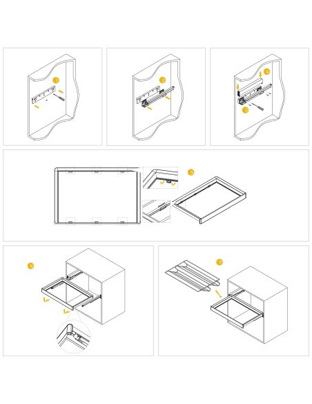 Emuca Kit  cassetto portascarpe e telaio regolabile Quartz per armadi, chiusura ammortizzata e estrazione totale, modulo 70 cm