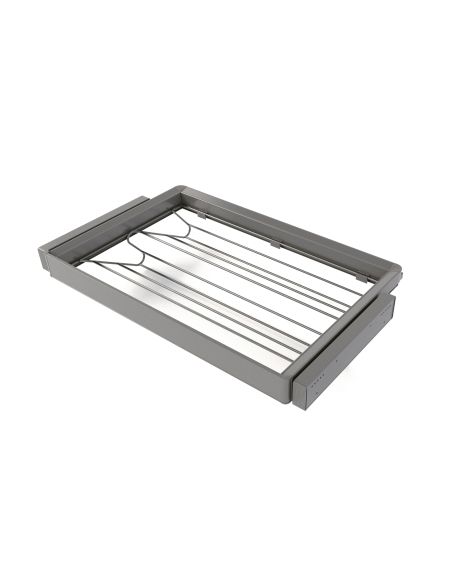 Emuca Kit  cassetto portascarpe e telaio regolabile Quartz per armadi, chiusura ammortizzata e estrazione totale, modulo 80 cm