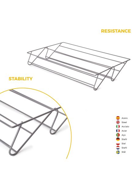 Emuca Kit  cassetto portascarpe e telaio regolabile Quartz per armadi, chiusura ammortizzata e estrazione totale, modulo 80 cm