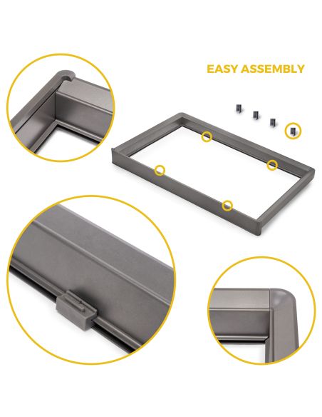 Emuca Kit  cassetto portascarpe e telaio regolabile Quartz per armadi, chiusura ammortizzata e estrazione totale, modulo 80 cm