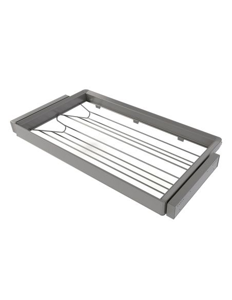 Emuca Kit  cassetto portascarpe e telaio regolabile Quartz per armadi, chiusura ammortizzata e estrazione totale, modulo 90 cm