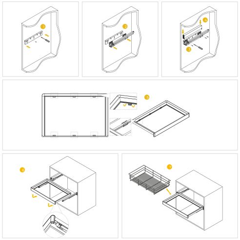 Emuca Kit  cassetto portascarpe e telaio regolabile Quartz per armadi, chiusura ammortizzata e estrazione totale, modulo 90 cm
