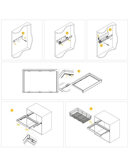 Emuca Kit  cassetto portascarpe e telaio regolabile Quartz per armadi, chiusura ammortizzata e estrazione totale, modulo 90 cm
