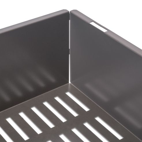 Emuca Kit  cassetto metallico e telaio regolabile Quartz per armadi, chiusura ammortizzata e estrazione totale, modulo 60 cm