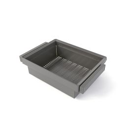 Emuca Kit  cassetto metallico e telaio regolabile Quartz per armadi, chiusura ammortizzata e estrazione totale, modulo 70 cm