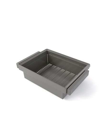 Emuca Kit  cassetto metallico e telaio regolabile Quartz per armadi, chiusura ammortizzata e estrazione totale, modulo 70 cm