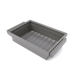 Emuca Kit  cassetto metallico e telaio regolabile Quartz per armadi, chiusura ammortizzata e estrazione totale, modulo 80 cm