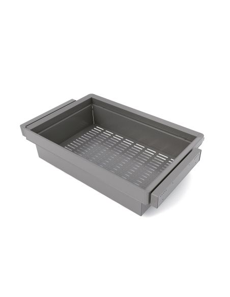 Emuca Kit  cassetto metallico e telaio regolabile Quartz per armadi, chiusura ammortizzata e estrazione totale, modulo 80 cm