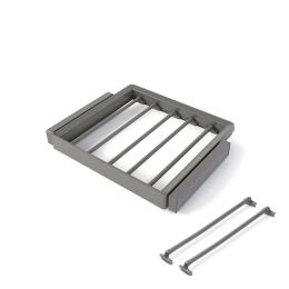 Emuca Kit  portapantaloni a 7 aste e telaio regolabile Quartz per armadi, chiusura ammortizzata e estrazione totale, modulo 60cm